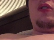 Milking My Cock into Glass and Drinking! (Camboy Cumslut Mouth Close Up)