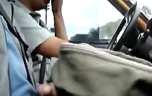 Wank in the Taxi Driver's Side -