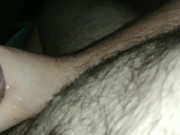 edging bear cums on belly (slow motion)