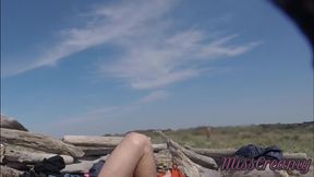 Stranger Caught My Wife Touching Cock On A Nude Beach In Public With Miss Creamy