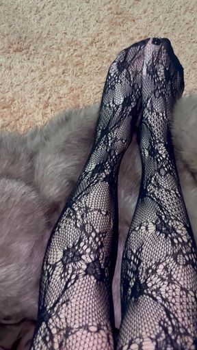 Playing with My Legs in Sexy Stockings and Heels