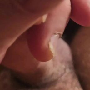 POV daddy has juice running out of his cock and cums