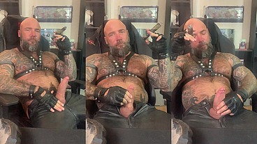 Jason Collins Cigar Smoking in Leather!