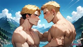 A Muscled Gay Dude Spreads His Broad Buns in a World of Crazy Gay XXX!