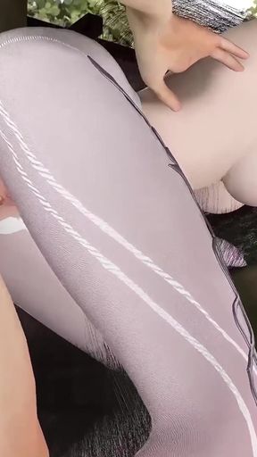 3D Skinny Cosplay Asian Whore Cheating with Big Dick in Public