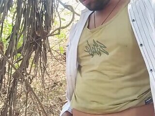 Close shot my masterbate dick at forest alone