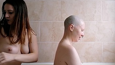 The second half of this head shave with scarlotrose . She uses the safety razor to get my had super smooth while we keep chat...