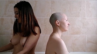 The second half of this head shave with scarlotrose . She uses the safety razor to get my had super smooth while we keep chat...