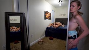 Petite Cutie Masturbates While Watching Stepsister Scissor Another Girl to a Moaning Orgasm