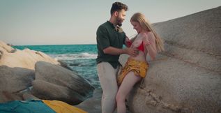 Intense Outdoor Sex on the Rocks - Messy Hair, Wind and Squirt