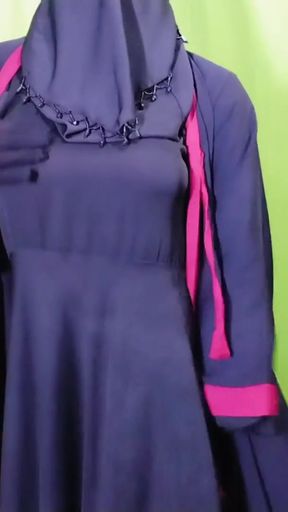 Beautiful Amena Bhabhi has sex indoors wearing a burqa and hijab   Clip 1