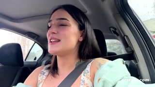 Ersties - Harper is excited to finger herself to orgasm in the car
