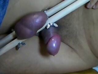 Painful Ballbusting: Amateur Asian BDSM Masturbation