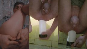 male squirt from anal orgasm. i jerk off the prolapse until the sperm flows