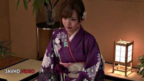 Eri Hosaka: Sexy Asian Kimono Model Gives A Hot Blowjob Before Hardcore Creampie