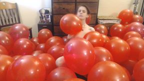 Big bundle of red balloons nude