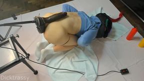 Deep Anal with a Big Black Dildo