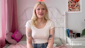 Ersties - Cute Blonde Lizzy Grabs A Dildo & Starts Masturbating