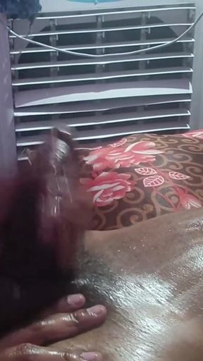 Hot Shemale massaging worshipping Big Dick   Clip 1