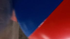 girl play on trasparante ball