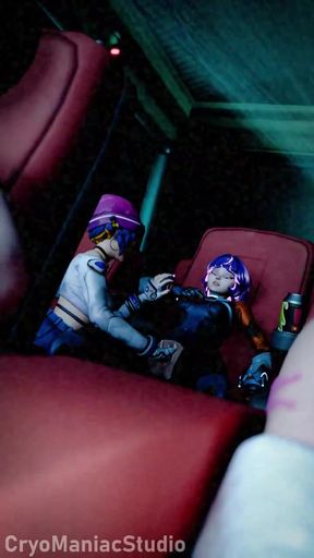 Kiriko Fingering Juno at the Movie Night