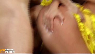 Brunette babe get all fuck holes pumped with passion by a experienced man