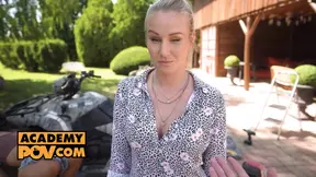 Petite ebony cutie gets taught a lesson in authority