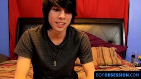 Twink's bath time fingering and jerking fun