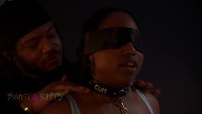 Ebony Slut Kittylove Blindfolded, Tied, and Fucked Over and Over