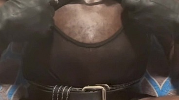 Black Mature Muscle Solo Tits and Vibrator