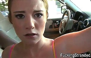 Stranded stacie andrews facial in public