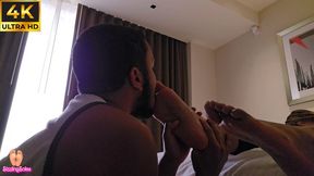 Room Attendant pleasures Guest with Big Foot Massage & Worship (4K UHD)