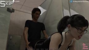 Nympho coworker gets an unexpected hard-core public blowjob in the office