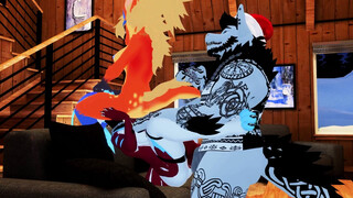 Furry Santa Fucks Lesbian couple - VR