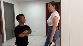 Midget Pleases His Stepsister with a Rich and Hard Fuck of His Hard Cock as Her Boyfriend Latin