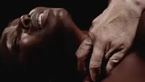 Steve Q pounds ebony stunner's thick booty and feeds her a creamy treat
