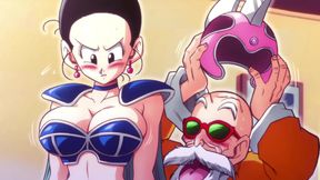 Chi-Chi Cheats on Goku for Big-Cock Handjob & Facial from Hentai Legend Roshi