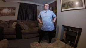 Wife doing Dancing striptease in Nurse Uniform and Leggings