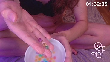GEL BALLS and CUM shooting out of my Tranny Dick