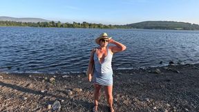 Girl Public Masturbation Near the Lake