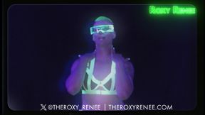 Blacklight blowjob, cowgirl, and a pull out cumshot with Roxy