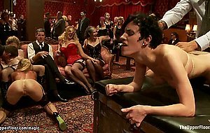 Bound busty slave interracial banged