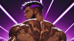 Tattooed Hunk's Shiny Ass Destroyed Gushing Cum Gay Hentai Bar