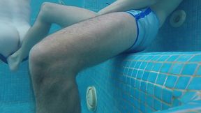 amateur pale skin redhead guy with hot smooth bum caught playing underwater in a public jacuzzi with a twink and then exposing his hairless ass alone - full version