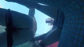 amateur pale skin redhead guy with hot smooth bum caught playing underwater in a public jacuzzi with a twink and then exposing his hairless ass alone - full version