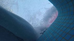 amateur pale skin redhead guy with hot smooth bum caught playing underwater in a public jacuzzi with a twink and then exposing his hairless ass alone - full version