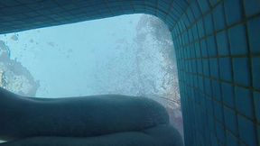 amateur pale skin redhead guy with hot smooth bum caught playing underwater in a public jacuzzi with a twink and then exposing his hairless ass alone - full version