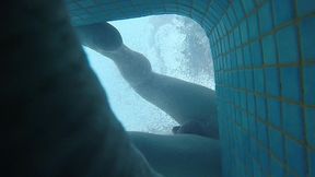 amateur pale skin redhead guy with hot smooth bum caught playing underwater in a public jacuzzi with a twink and then exposing his hairless ass alone - full version