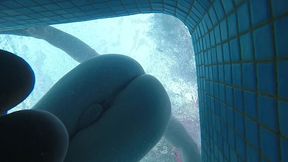 amateur pale skin redhead guy with hot smooth bum caught playing underwater in a public jacuzzi with a twink and then exposing his hairless ass alone - full version