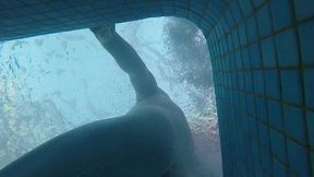 amateur pale skin redhead guy with hot smooth bum caught playing underwater in a public jacuzzi with a twink and then exposing his hairless ass alone - full version